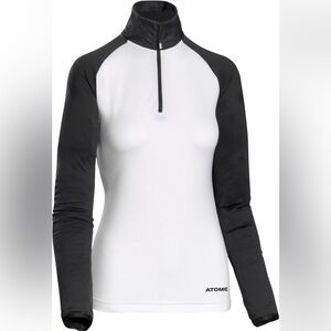 NWT Atomic White & Black Snowcloud Fleece Zip-Neck Jacket